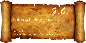 Fabinyi Orsolya névjegykártya